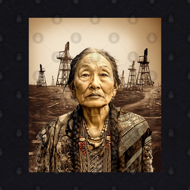 Osage Nation: Indigenous Oklahoma Osage Woman on a Dark Background by Puff Sumo